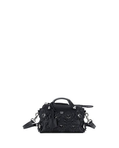 Fendi By The Way Mini Flowers Satchel Bag, Black.